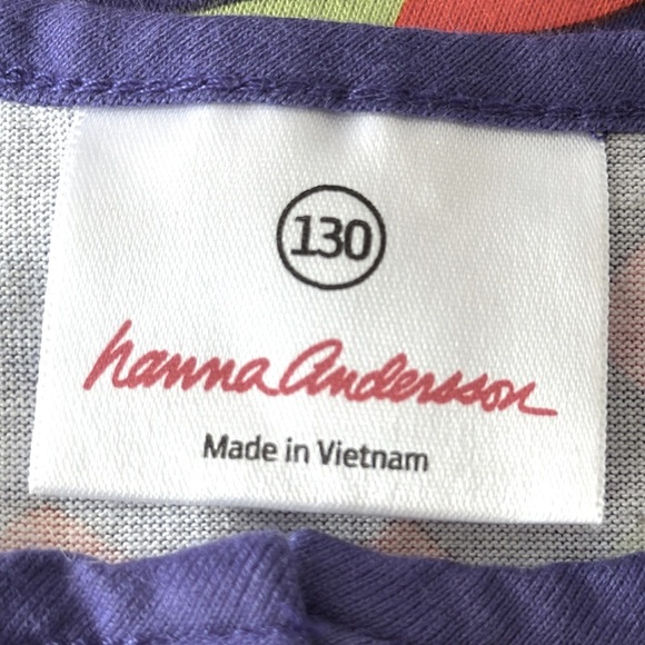 Colorful Patterned Butterfly Girls Hanna Andersson Dress Size 130 8 - Picture 3 of 3